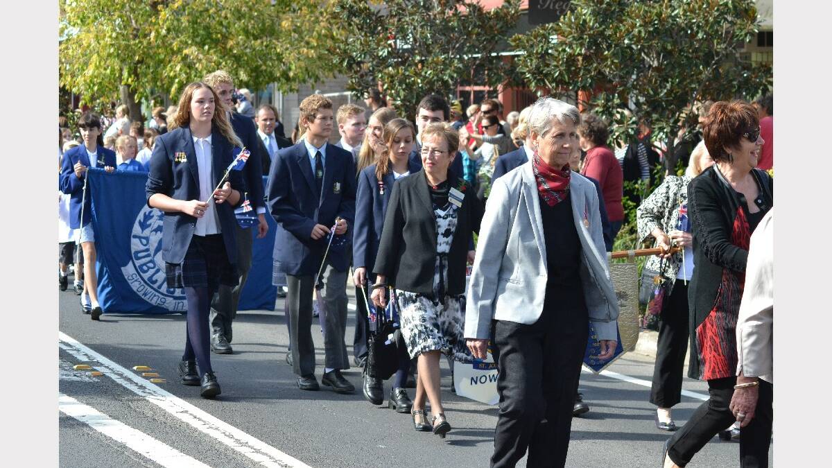St John the Evangelist High School students at the 2014 Berry Anzac Day march.