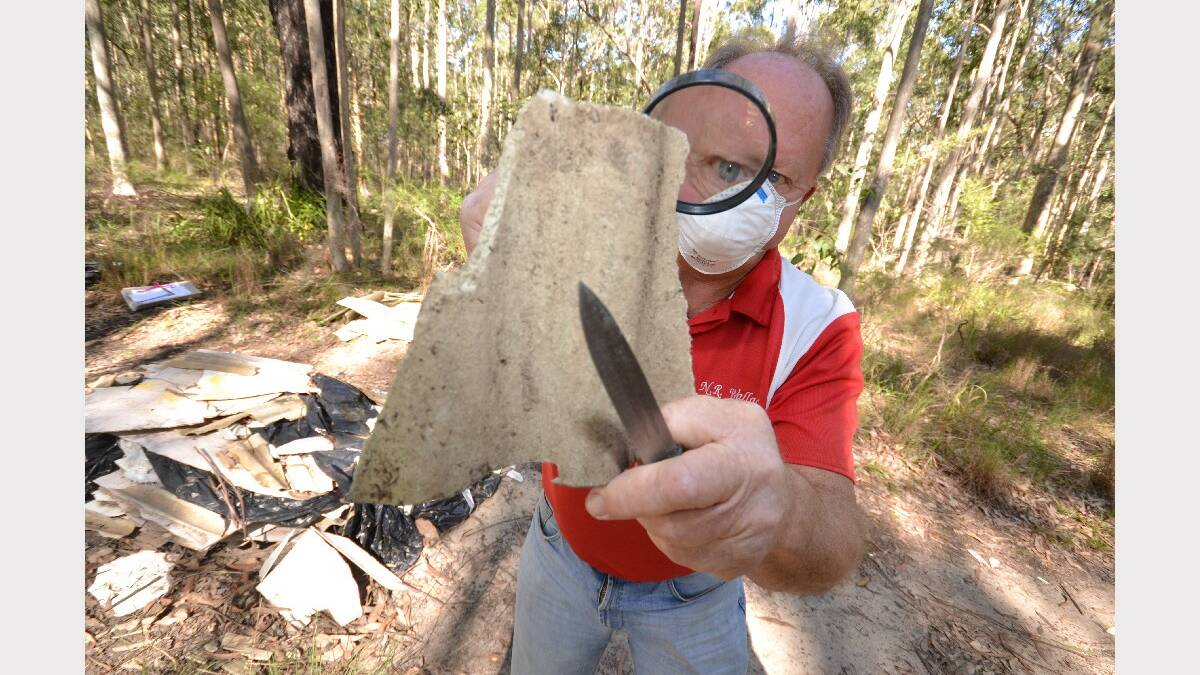 Four different products all containing asbestos were found at the illegal dump site at Nowra.