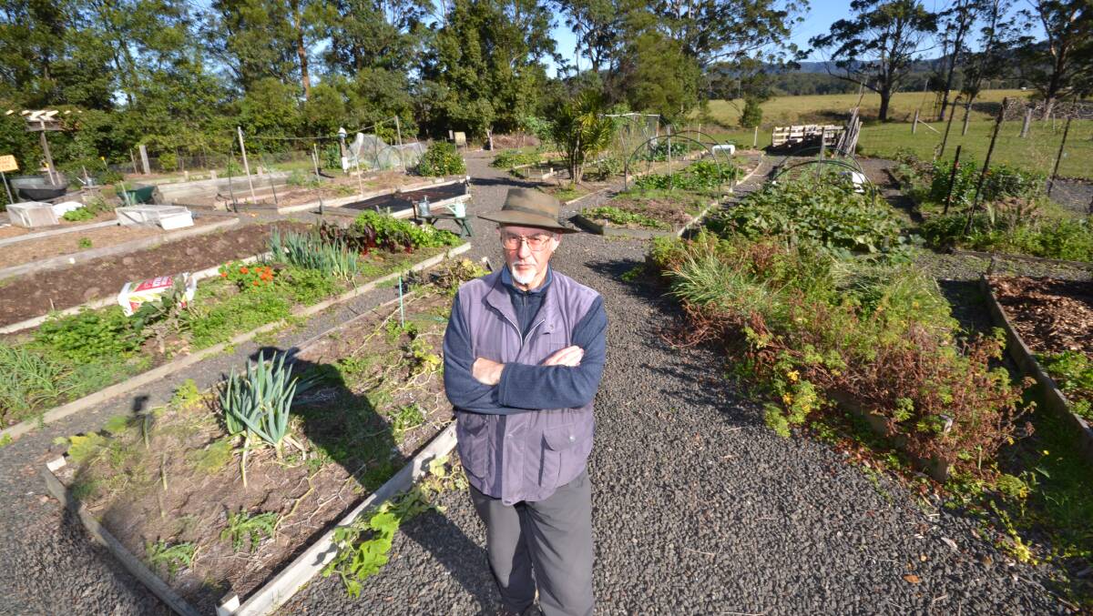Tony Hampson in the Berry Community Garden, from which machinery was stolen last week.