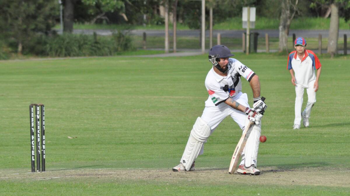 NEWCOMER: Bryce Taylor made a handy 22 not out in his first game for Berry against Bay and Basin on Saturday. Photo: PATRICK FAHY 