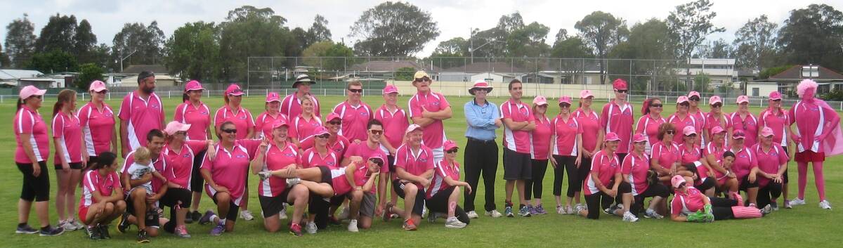 SUPER TEAM: The Ex-Servicemen’s Pink Stumps Day in 2013 was a huge success, with last year’s fund-raiser the second largest in Australia.