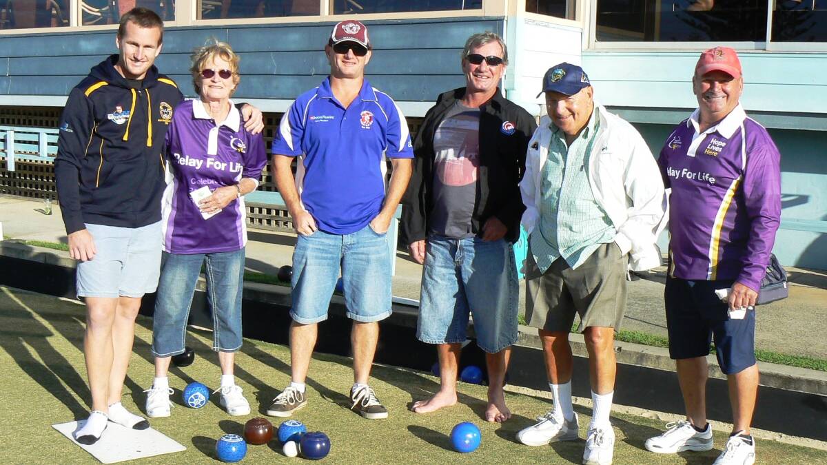 FAMILY UNITED: Joel, Val, Rod, Greg, Ed and Cliff Roberts get together to support the Relay for Life – Team Roberts Fund-Raiser.