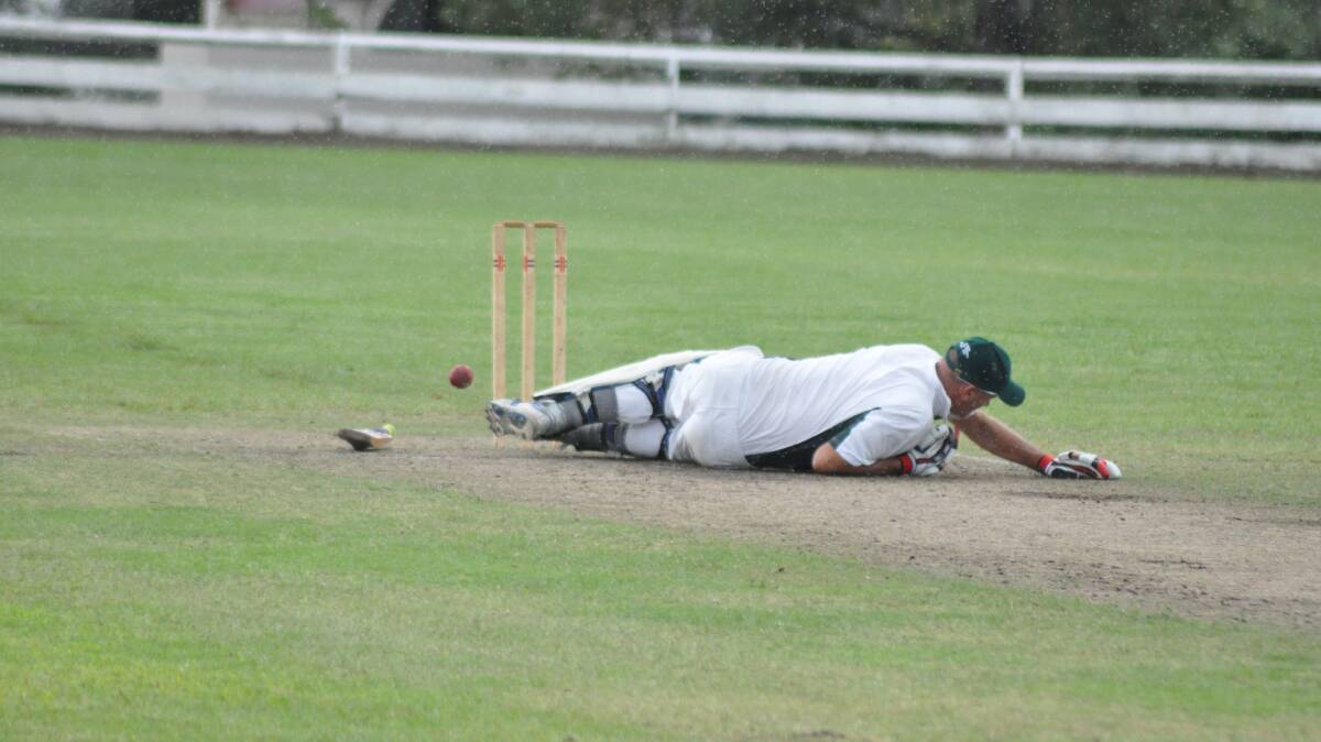 BOUNCER: Nowra captain Rohan Hutchison is down after copping a quick Lain Beckett ball to the head during the team’s semi-final clash against Shoalhaven Ex-Servicemen’s on Saturday.