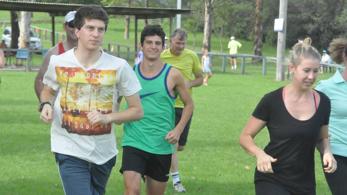 BROTHERLY RUN: Siblings Dimi and Zac Havadjia (green top) enjoy a recent run at Willandra.