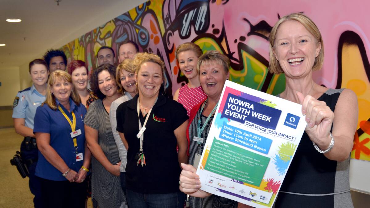 WORKING TOGETHER: Members of the working group who helped put the Nowra Youth Protocol together, Kyriana Van den Belt, Ben Wellington, Kristy Miglionico, Vesko Radosevac, Stuart Barber, Kyme Wiffen, Wendy Hobbs, Lynelle Johnson, Sam Kettlewell, Marnie Lupton, Donna Corbyn and Julie Modena.