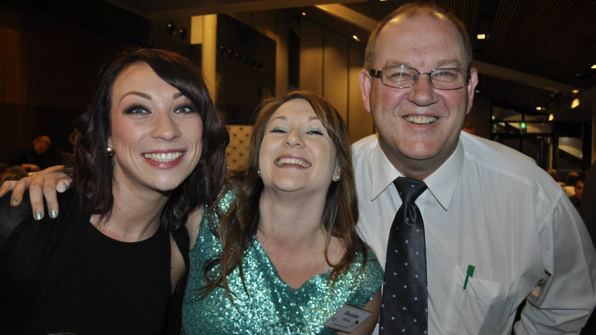 Alix Quinn , Whyalla News, Renee White, Fairfax Digital Sales, and Paul Franke, Victor Harbor Times, at the Country Press Awards 2014 held at the new Adelaide Oval. Photo: Joanne Fosdike.