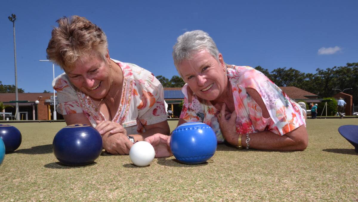 FITNESS AND FUN: Pat Cullen and Delma O’Neill take their bowls not so seriously as part Monday’s combined Probus clubs activities day.