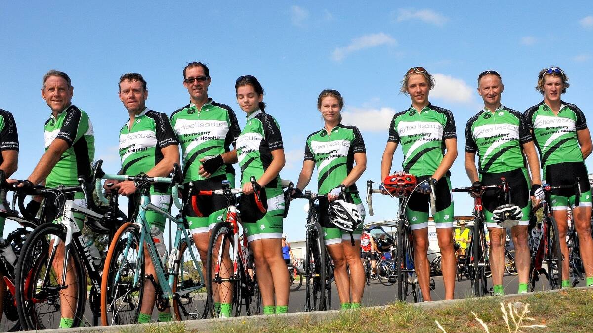 TEAM SPIRIT: Team Bomaderry Vet Hospital/Coffeeliscious for 2014 took out the team event last Sunday.

