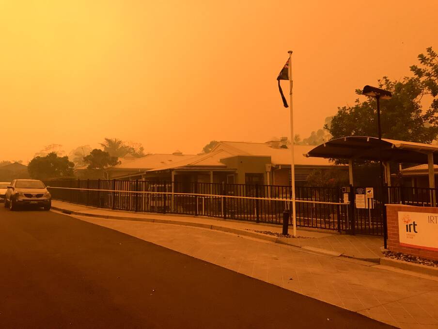 Challenging year: Thick smoke and an eerie orange sky as fires approach IRT Crown Gardens facility at Batemans Bay on New Year's Eve ahead of a fire ravaged January on the NSW South Coast.