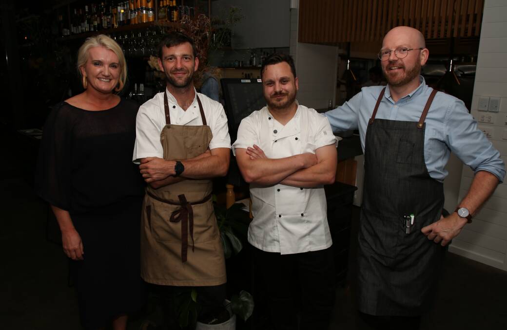 New team: Michelle Bishop, Thomas Chiumento, Simon Evans and Ronnie Gorman at Thursday nights menu launch at Bangalay Restaurant.