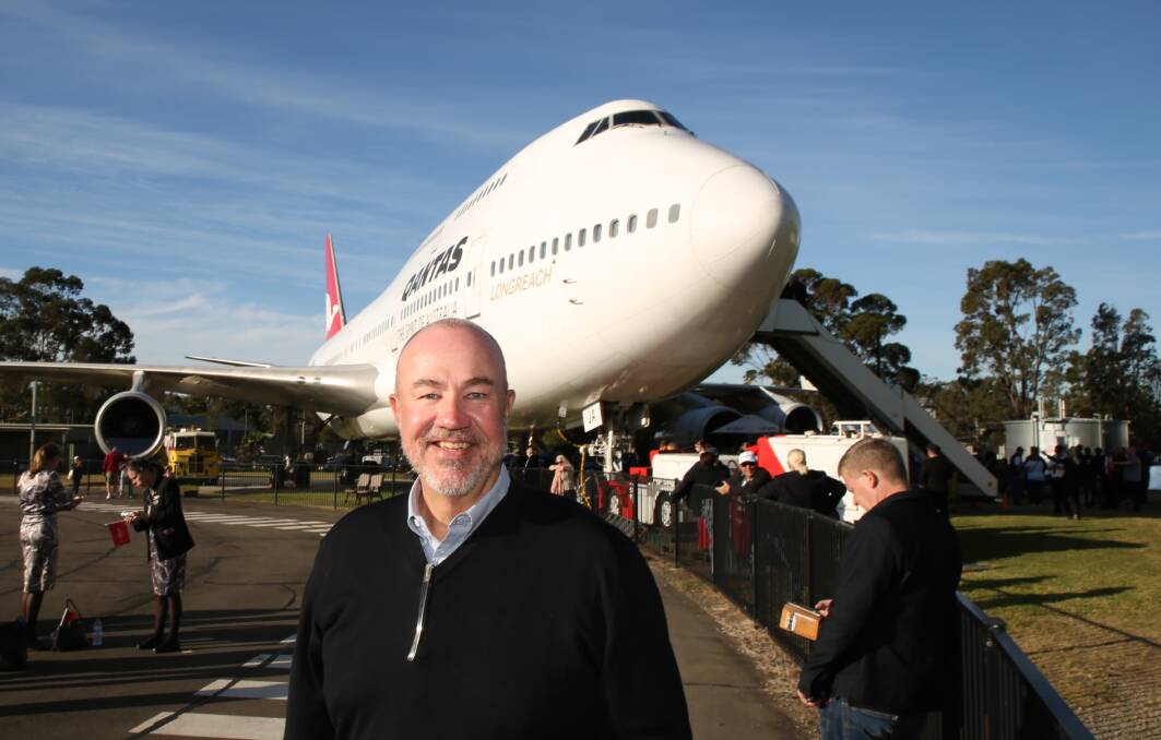 Captain Greg Matthews returned to make the occasion at HARS five years after landing the first 747-400 in the Qantas fleet at HARS in March, 2015. Picture: Greg Ellis.
