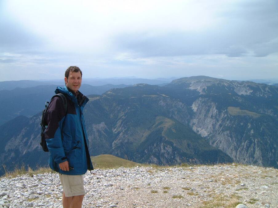 Tim on top of The Schneeberg in Austria (the last time he reached the summit of an actual mountain). Photo: P. Sadubin.