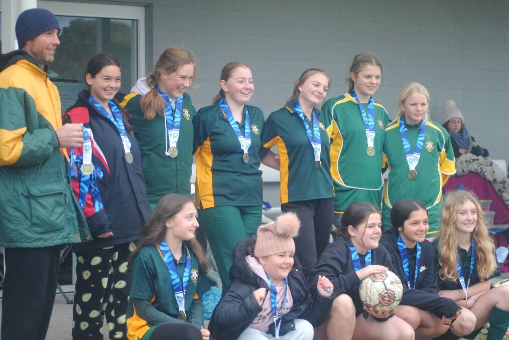 The Shoalhaven Football Association are the champions of the u14s girls Country Cup competition. Photo: Burney Wong. 