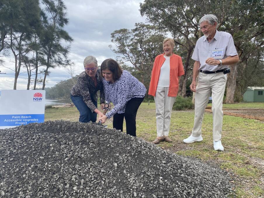 Shovel at the ready: Shoalhaven Mayor Amanda Findley, South Coast MP and Minsiter for Local Government Shelley Hancock, Dennis and Kate Williams. 