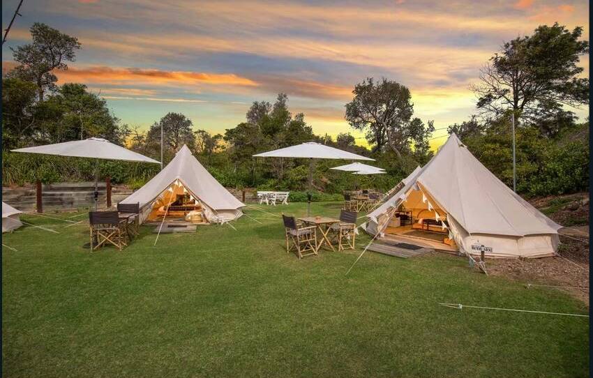 Glamping accommodation at The Cove Jervis Bay. 