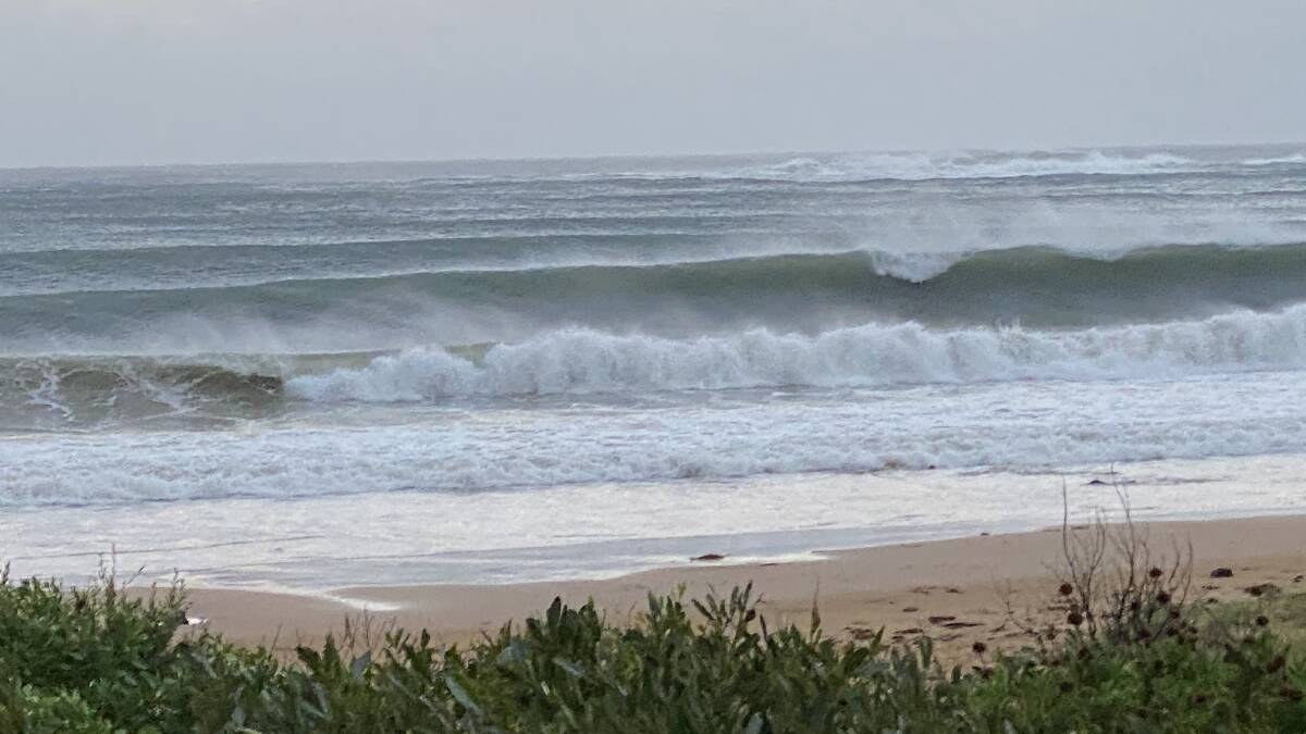 Large swell at Culburra Beach on Tuesday afternoon. Photo: Stuart Thomson.