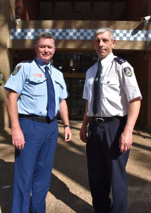 Inspector Raymond Stynes and and Superintendent Mark Williams appeal for information on spot fires. 