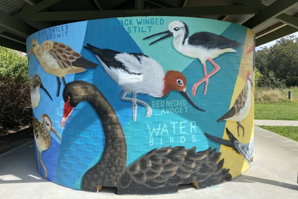The completed mural at Lake Wollumboola.