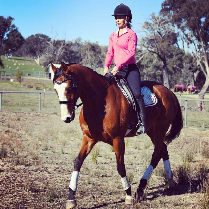 Chynna Marston riding one of the many thoroughbred horses she has rescued. Photo: Facebook. 