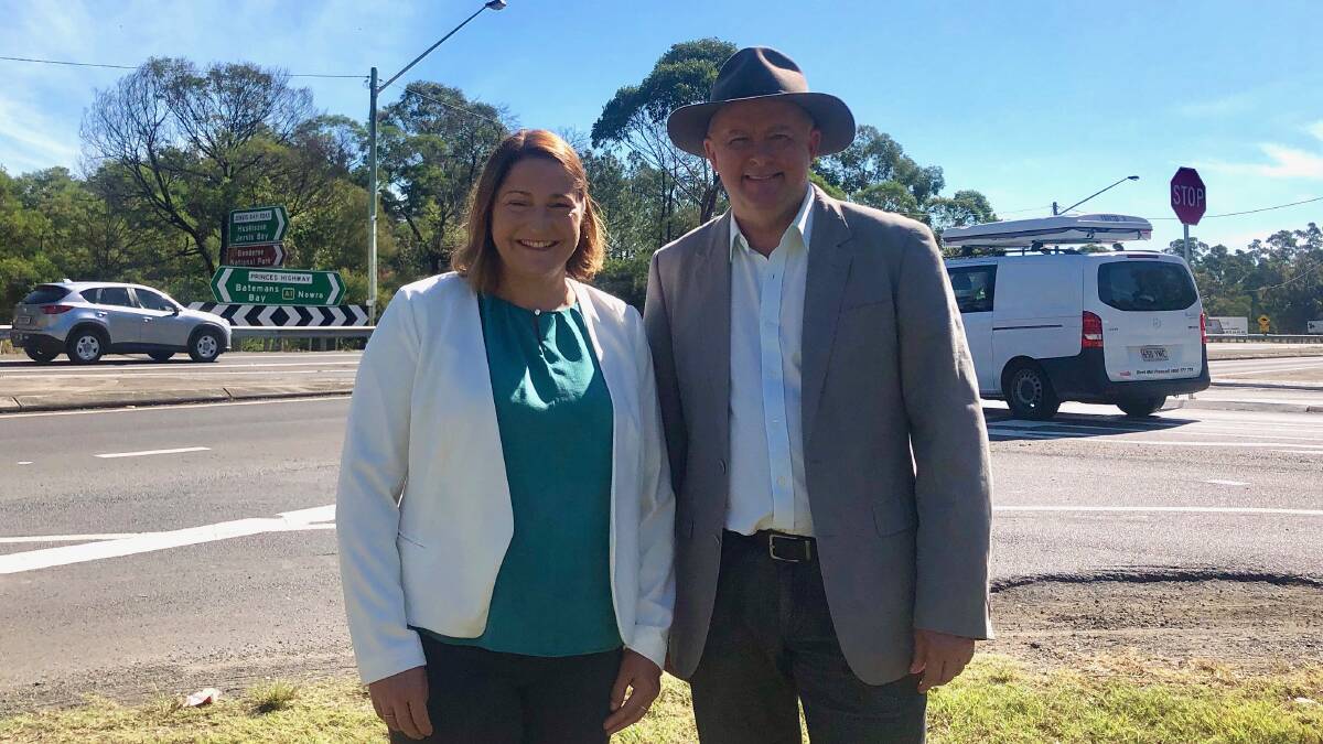 Gilmore MP Fiona Phillips with Labor Leader Anthony Albanese.
