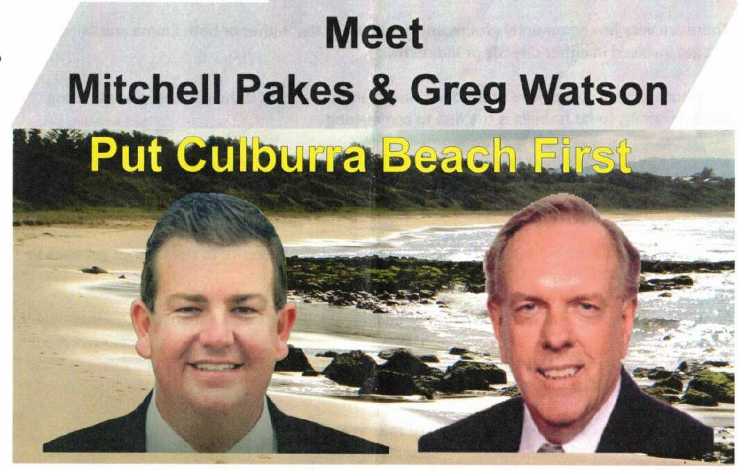 Shoalhaven Independant's candidates Mitchell Pakes and Greg Watson have already started distributing flyer around Culburra Beach. 