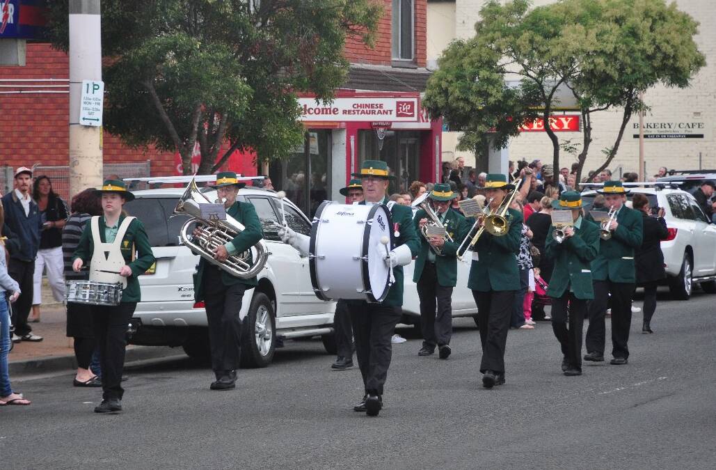 The Nowra Town Band at the Bomaderry ANZAC march in 2014. 