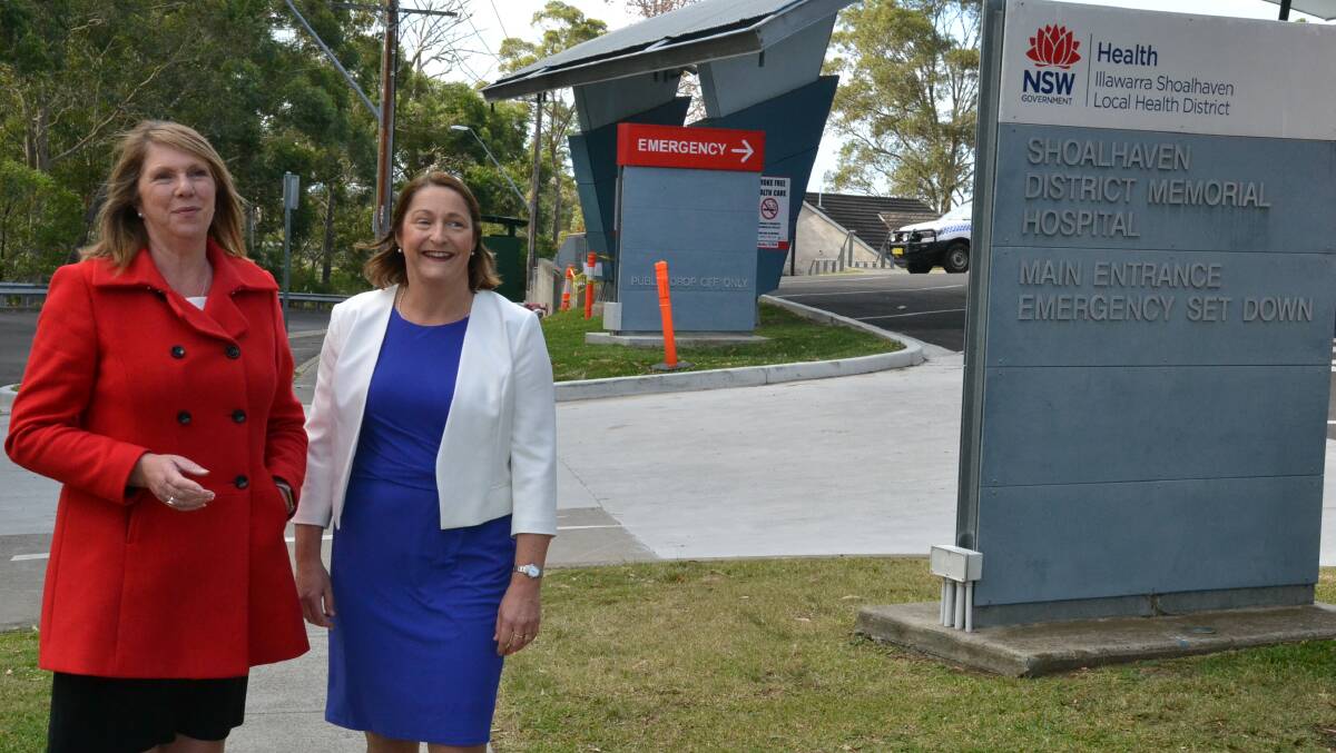 Shadow Minister for Health and Medicare, Catherine King and Labor candidate for Gilmore, Fiona Phillips outside Shoalhaven District Hospital.