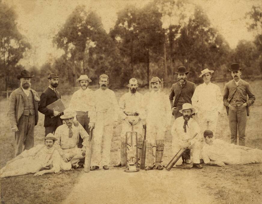 Photograph of the Half Holiday Cricket Club. blieved to be from the 1890s.