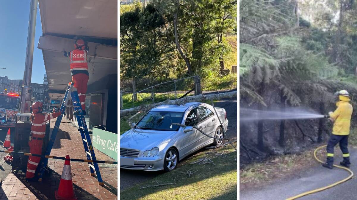 Wild weather has caused havoc across the Illawarra on Sunday night and Monday. Pictures by Wollongong SES, Kiama SES, Foxground RFS,