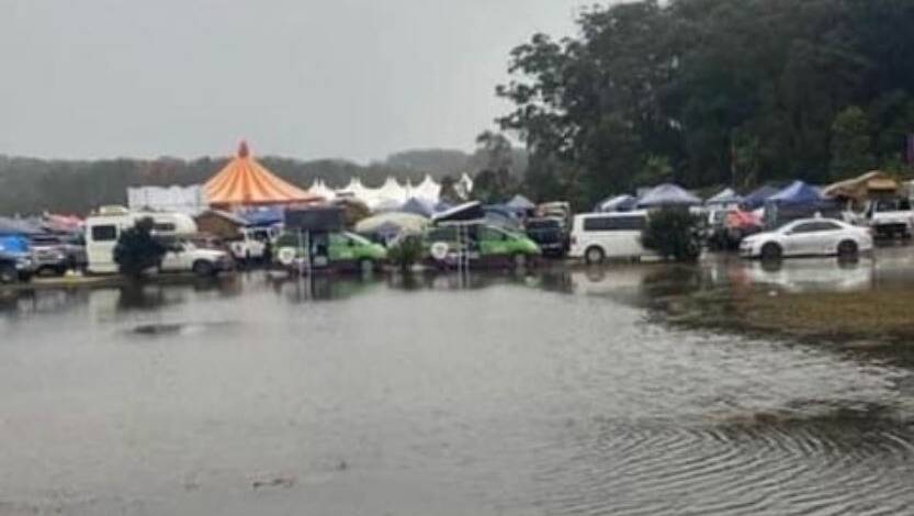FLOODED: The water logged camp sites at Splendour in the Grass. Instagram/@i.am.justadad
