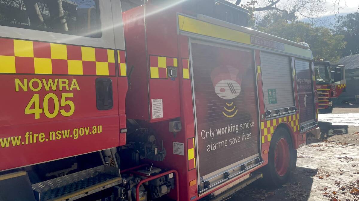 Eight people were forced to flee a converted home in Nowra after a fire erupted underneath it on Thursday afternoon. Picture by Fire and Rescue NSW Nowra 