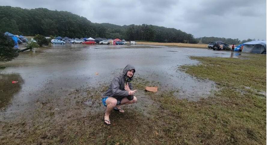 FLOODED: This music fan described the festival as "splendour in the swamps". Instagram/@ozy_azrael13