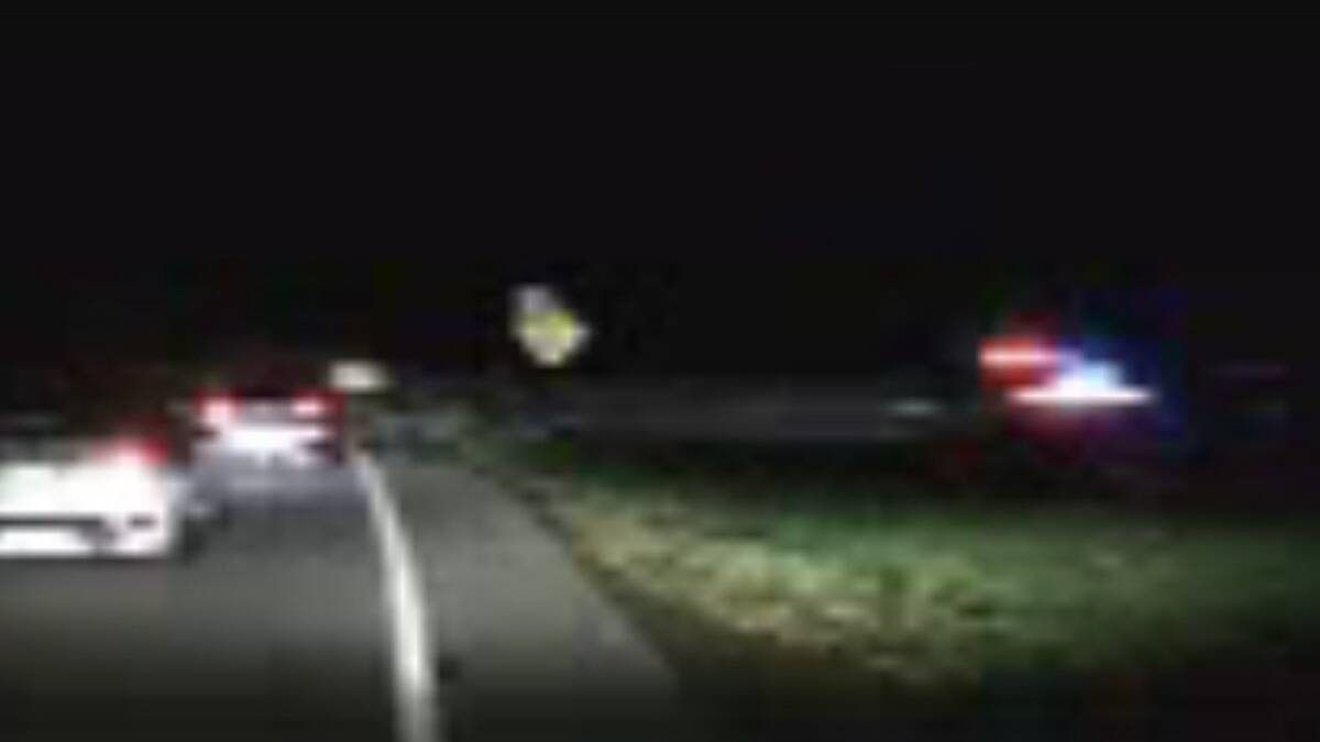 Dashcam still image of police during a pursuit of a motorbike on Saturday, April 6, 2024. Picture supplied