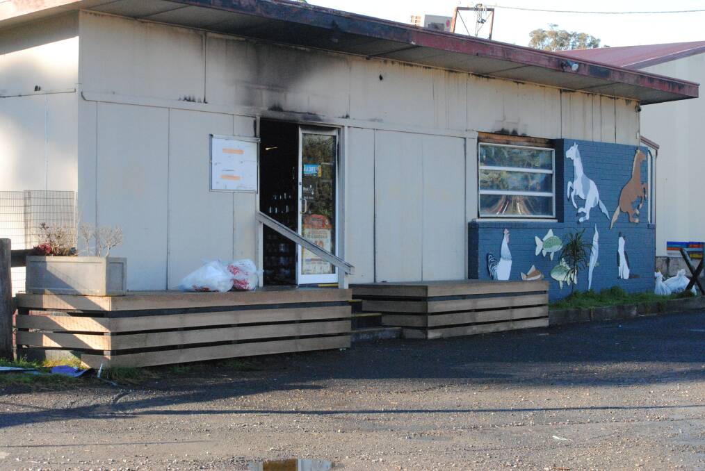 DAMAGE: The Jervis Bay Stock Feeds store on the Old Princes Highway at Falls Creek was extensively damaged in Tuesday night's fire. Photos: Damian McGill