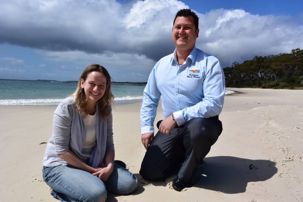 EXCITING TIMES: Colleen Allan and fellow volunteer Jason Allcock can't wait to see the nippers on the beach.