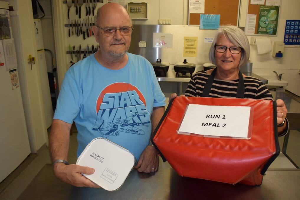 Charlie Mula from the Shoalhaven Heads Meals and Wheels with fellow volunteer Vivienne Jones.