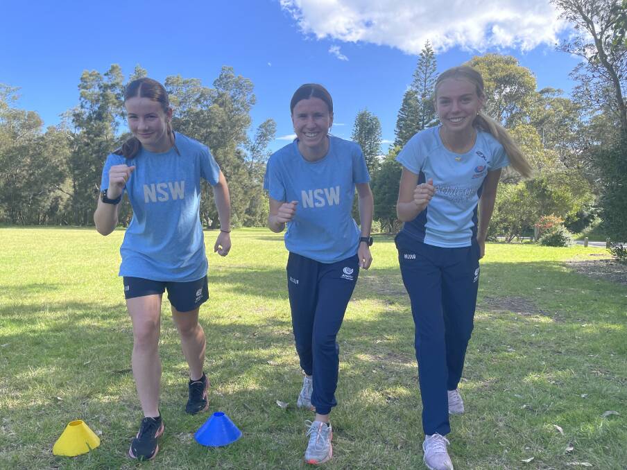 Cheyenne Murray, Olivia Greenhalgh and Lily Winward are training hard for the Australian National Track and Field Championship.