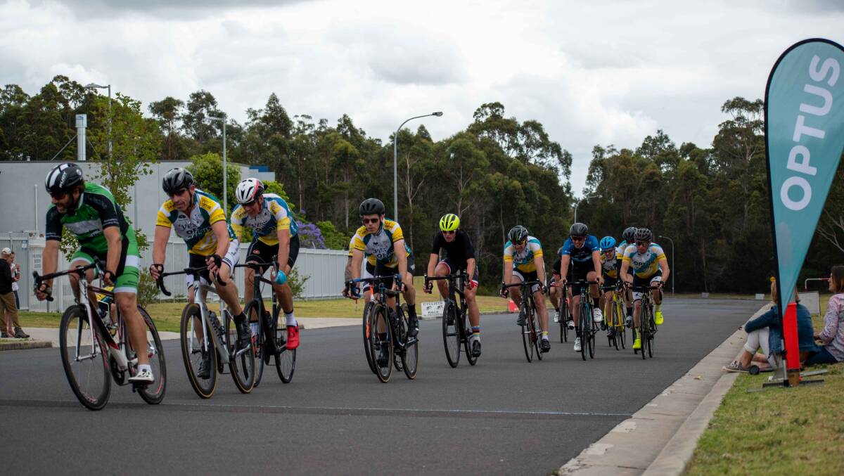 Ready to roll: The fast action of criterium racing forms a large part of the Nowra Velo Club's program. The 2020 Optus Series starts next Sunday.
