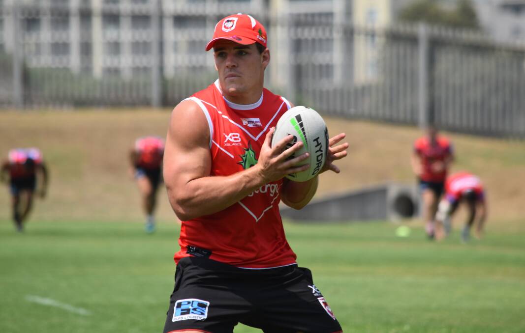 Jackson Ford trains with St George Illawarra during the 2020 pre-season. Photo: DRAGONS MEDIA