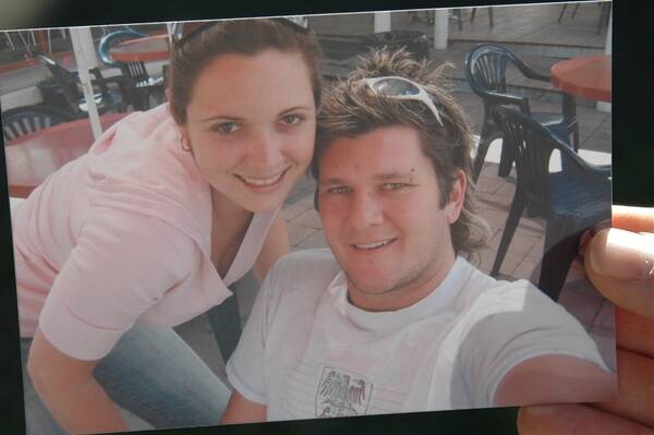 BEFORE THE  ATTACK: Nicole Miller with her then boyfriend, now husband Andrew Timbs.