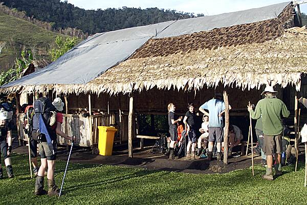 WELCOME: Shoalhaven residents at a village during a trip to Kokoda in 2008.
