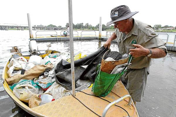LAST MONTH: Shoalhaven River campaigner Charlie Weir disposed of 35 bags of waste at Greys Beach in late January.