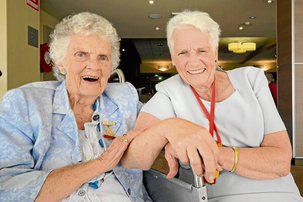 CARING: United Hospital Auxiliaries patron Alison Blackmore and president Pat Glasby during the organisation’s 60th anniversary celebrations yesterday.