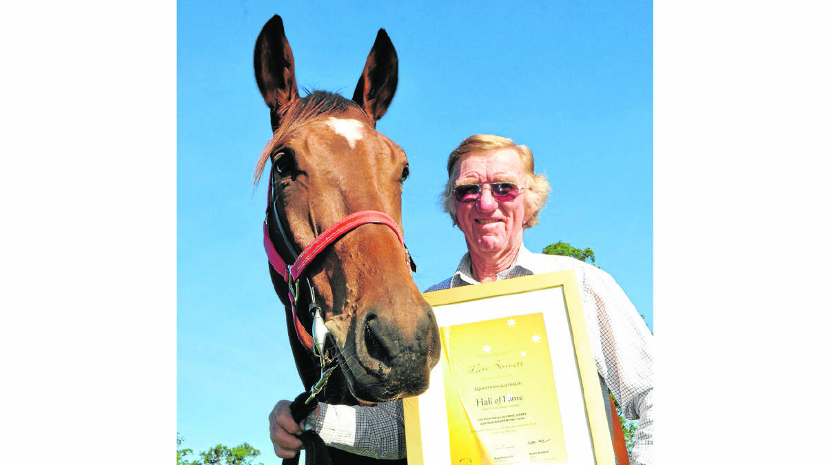 HORSE LOVER: Shoalhaven Olympian Merv Bennett with his race horse Kordanoro, affectionately known as Kordy.