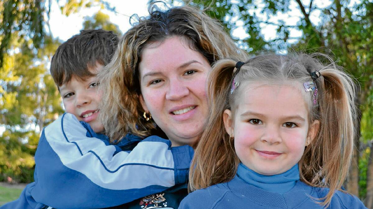 ALTERNATIVE: Letisha Pelchen, with her children Curtis and Paeyton, elected for paid parental leave over the $5000 baby bonus.