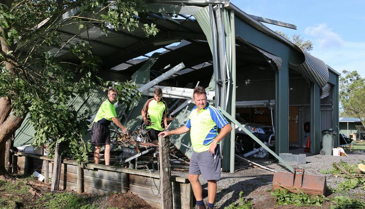 Storm damage at Terara after Sunday morning's wild weather which residents have described as a "mini cyclone".