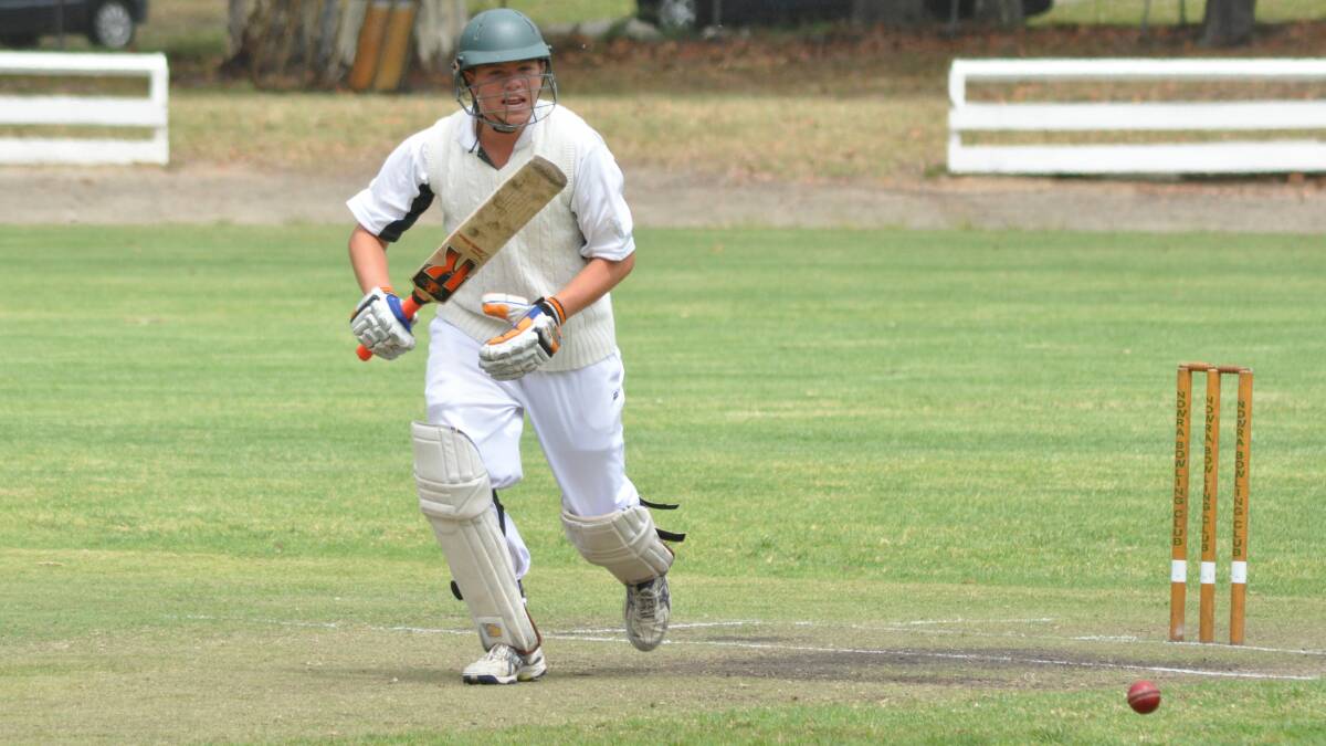 MASTER STROKE: Nowra’s Adam Ison showed his senior team mates how it’s done by scoring 105 runs against Bomaderry on Saturday. 	Photo: PATRICK FAHY 