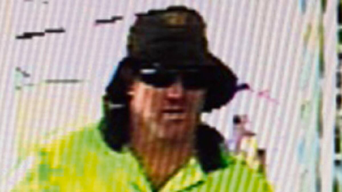 WANTED: A CCTV image of the man suspected of making off with $2000 worth of diesel from the Log Cabin at Tomerong.
