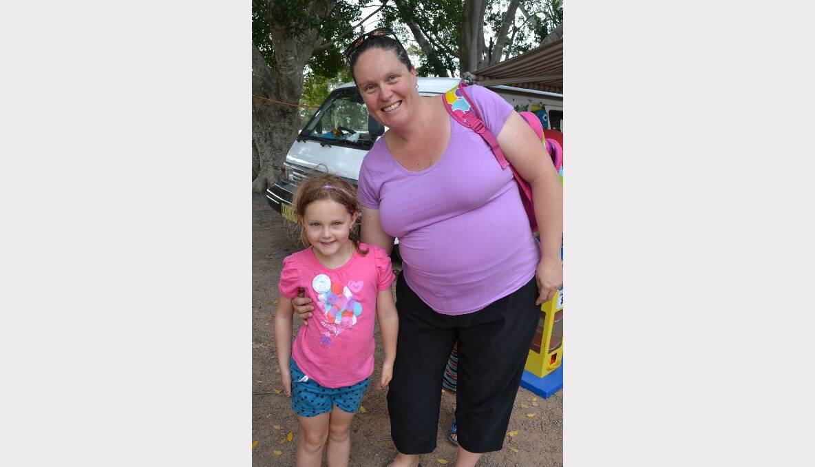 FUN TIMES: Samira and Liz Paterson from Bomaderry join in the fun at the Nowra Lions Club Kid’s Day Out at the Nowra Showground on Sunday.