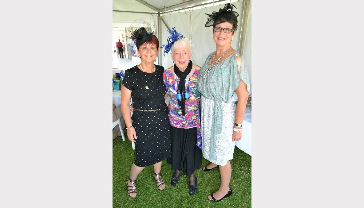 FIELD DAY: Fay Dickerson from Sussex Inlet, Mona Glozier from Sydney and Jenny Landsberyy from Sussex Inlet have a great day at the Mollymook Cup at the Shoalhaven City Turf Club on Sunday.
